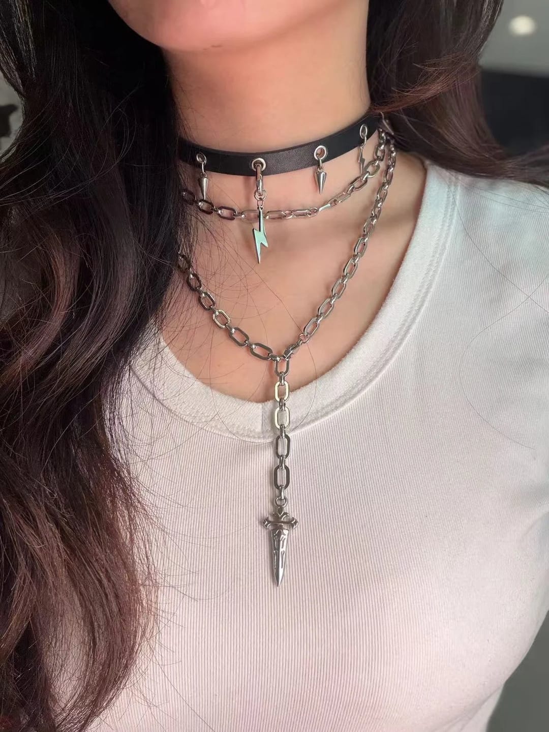 Customer photo review of Punk Pact Couple's Spiked Leather Choker
