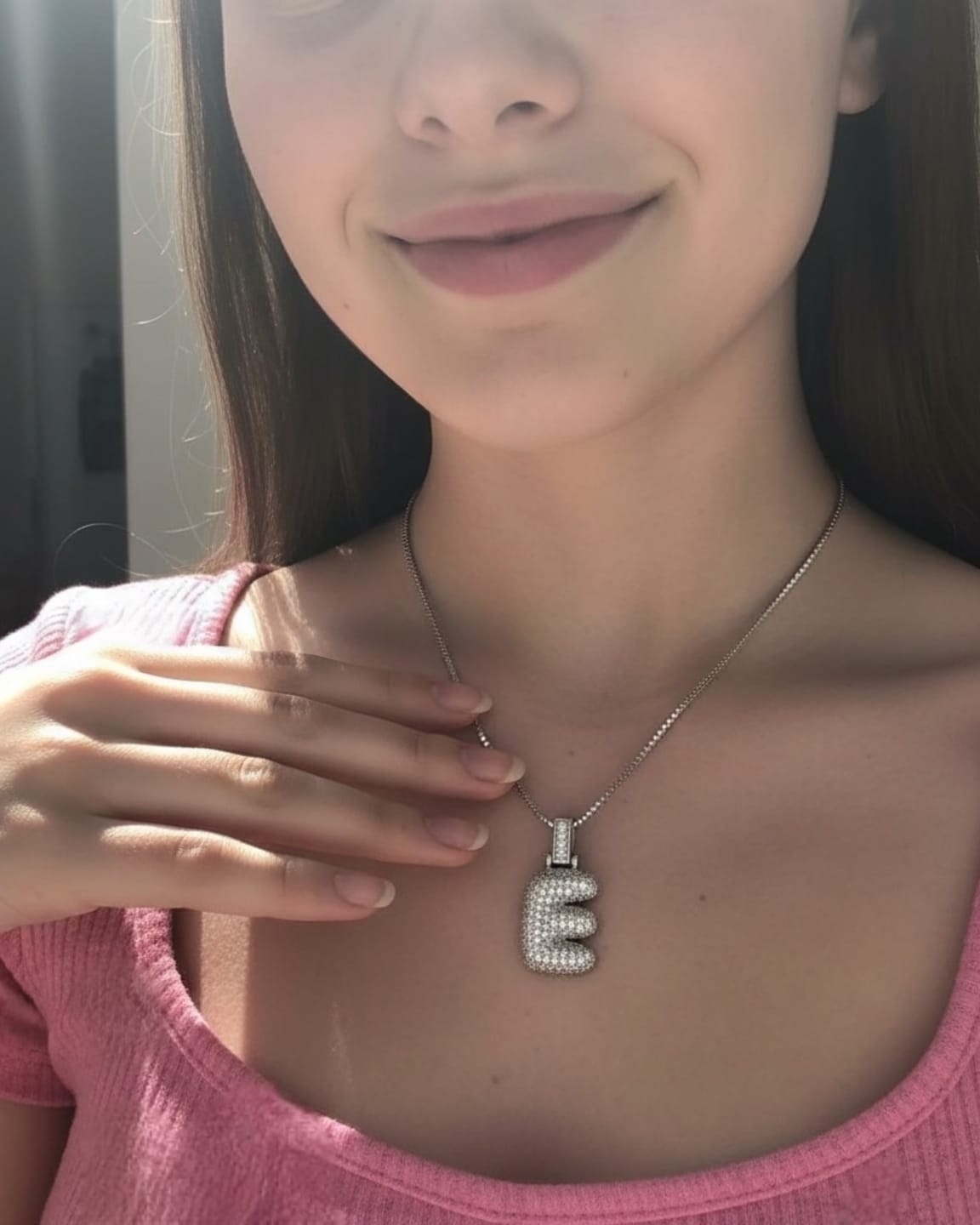 Customer photo review of BUBBLE INITIALS Necklace