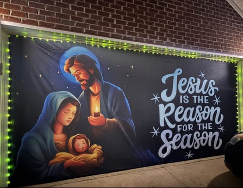 Customer photo review of Jesus is the Reason for the Season - Garage Door Cover