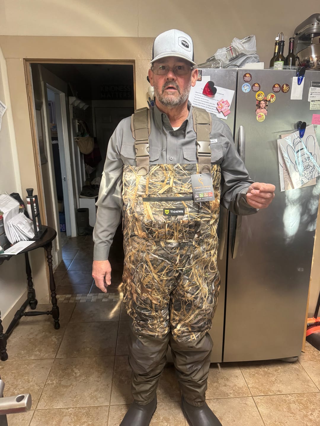 Customer photo review of Men’s Heated Duck Hunting Jacket with Fleece Lining, Waterproof 1/2 Zip Jacket for Hunting (Veil Avayde Camo, Size S-XXXL)