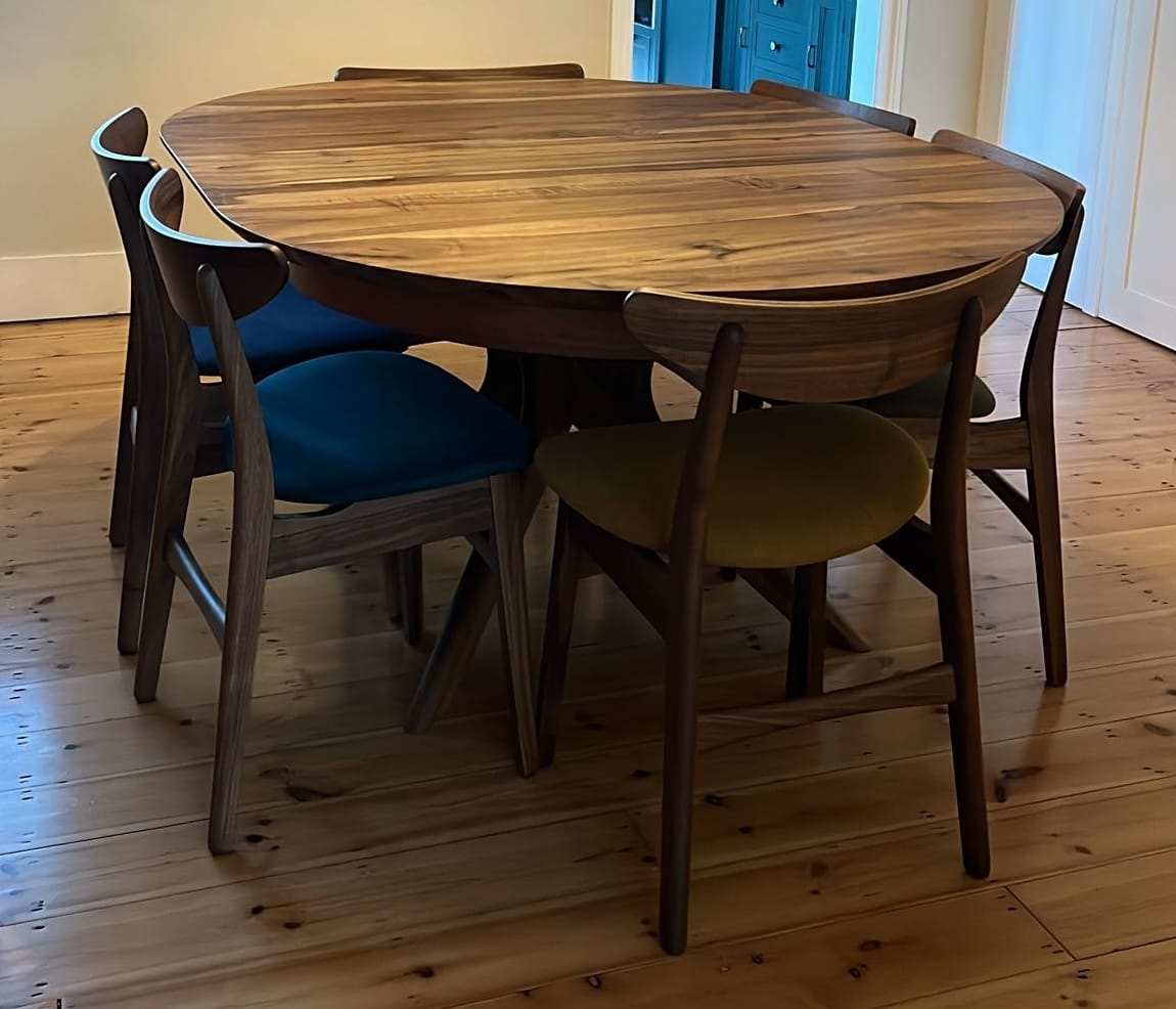 Customer photo review of Bibi Extendable Round Walnut Dining Table