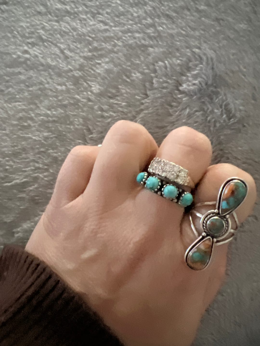 Customer photo review of Turquoise Band Ring Sterling Silver