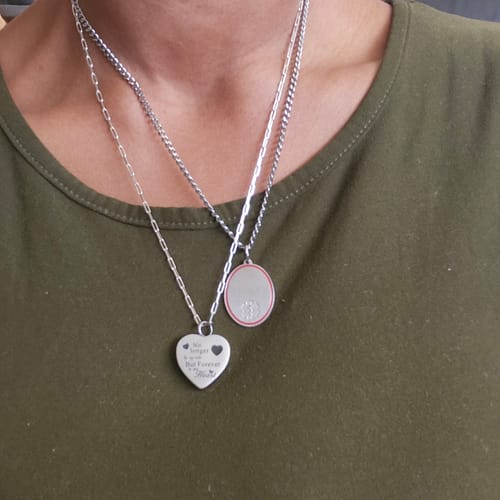Customer photo review of Paperclip Chain Sterling Silver Necklace 20”
