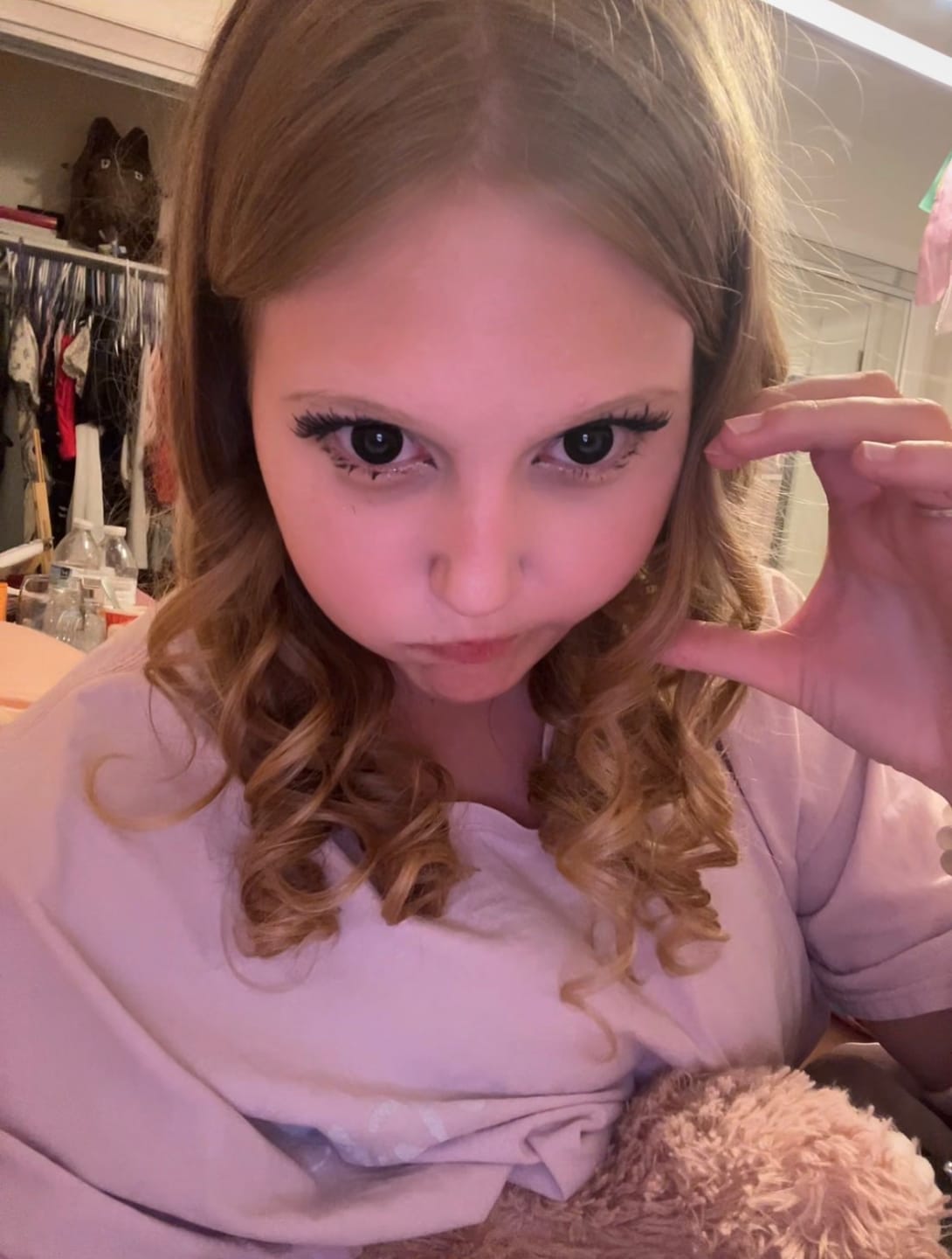 Customer photo review of Halloween black block Prescription Colored Contact Lenses
