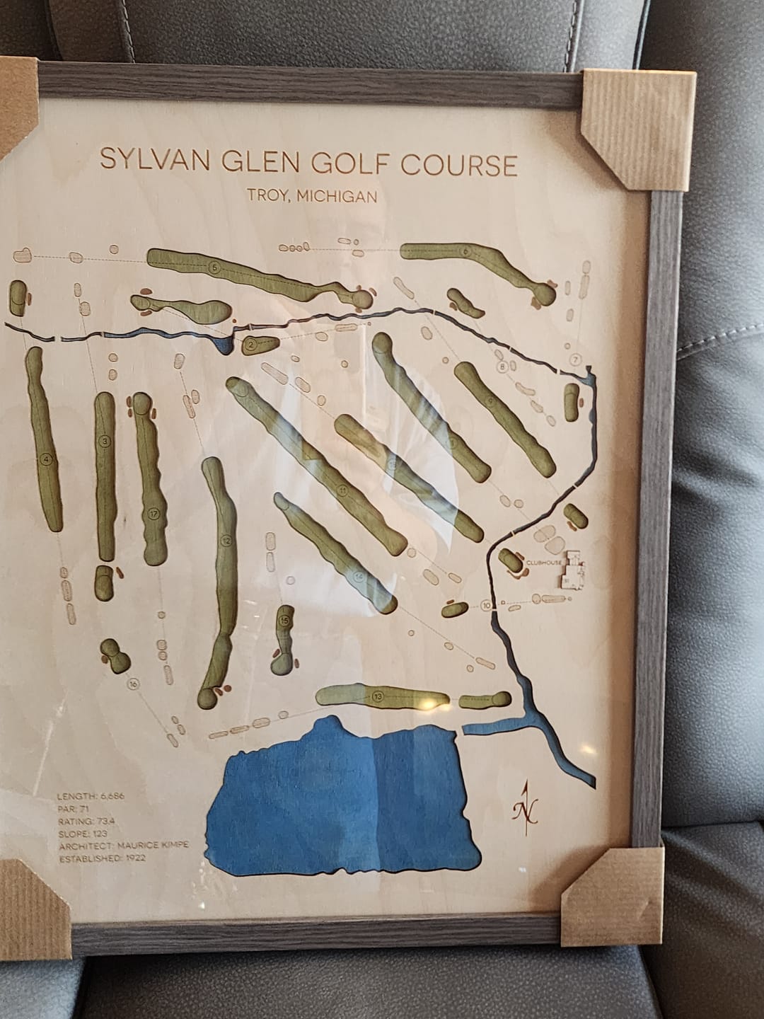 Customer photo review of Custom 3D Wood Golf Course Map