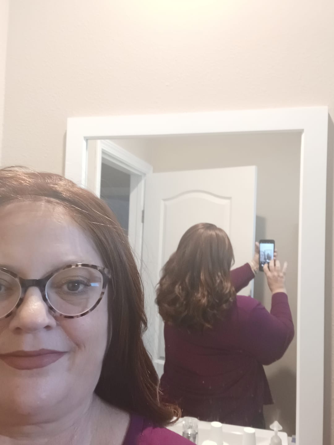 Customer photo review of Outre Airtied Glueless Human Hair Blend 13x6 HD Lace Front Wig - LOOSE BODY WAVE 18" - 100% Fully Hand-Tied