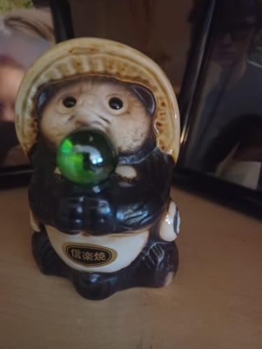 Customer photo review of Figurine Tanuki Perle Verte