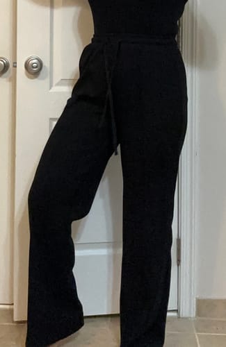 Customer photo review of Buttery Pressed Crease Pants - Black M