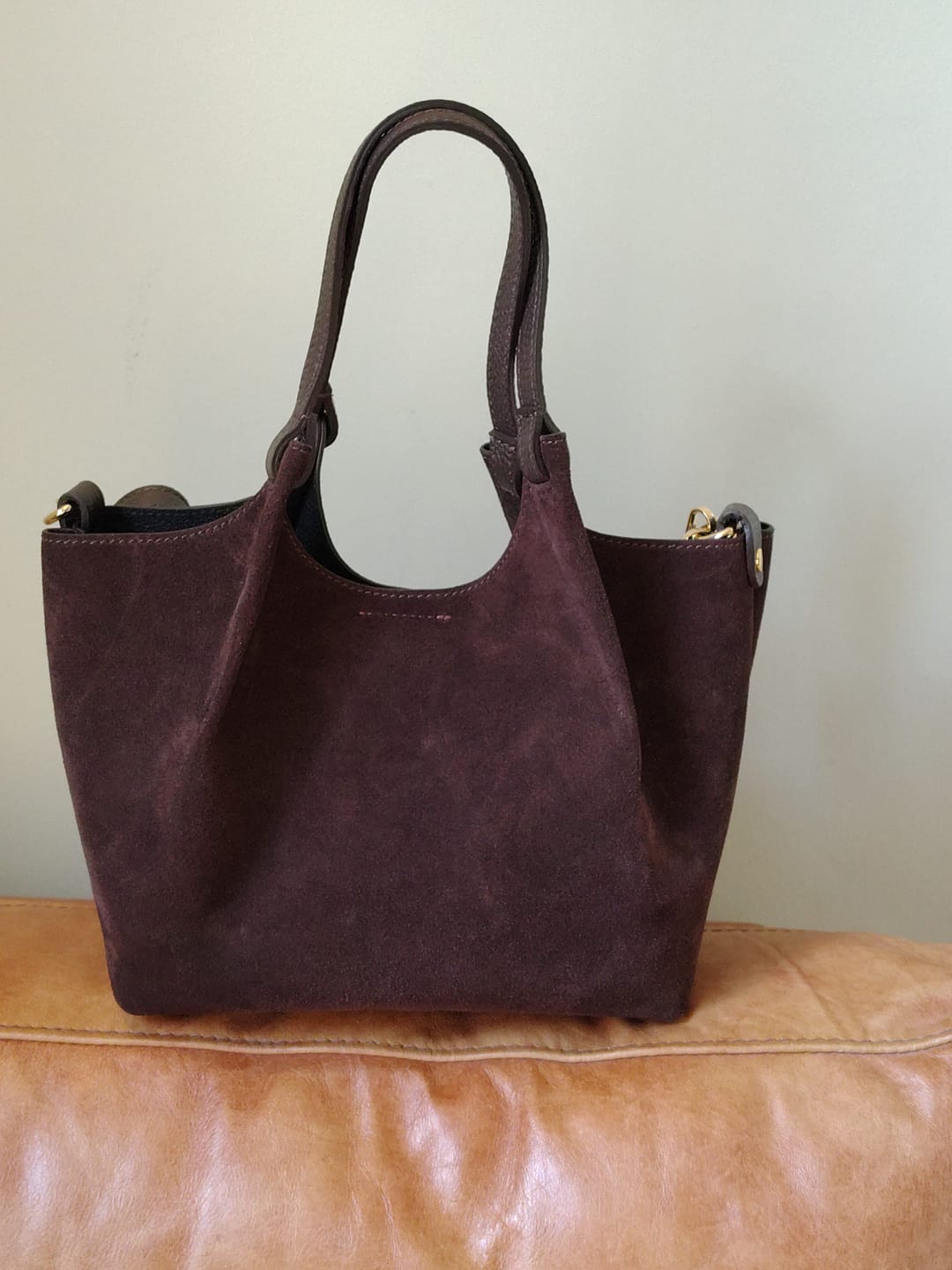 Customer photo review of Suede Little Lily Tote Bag