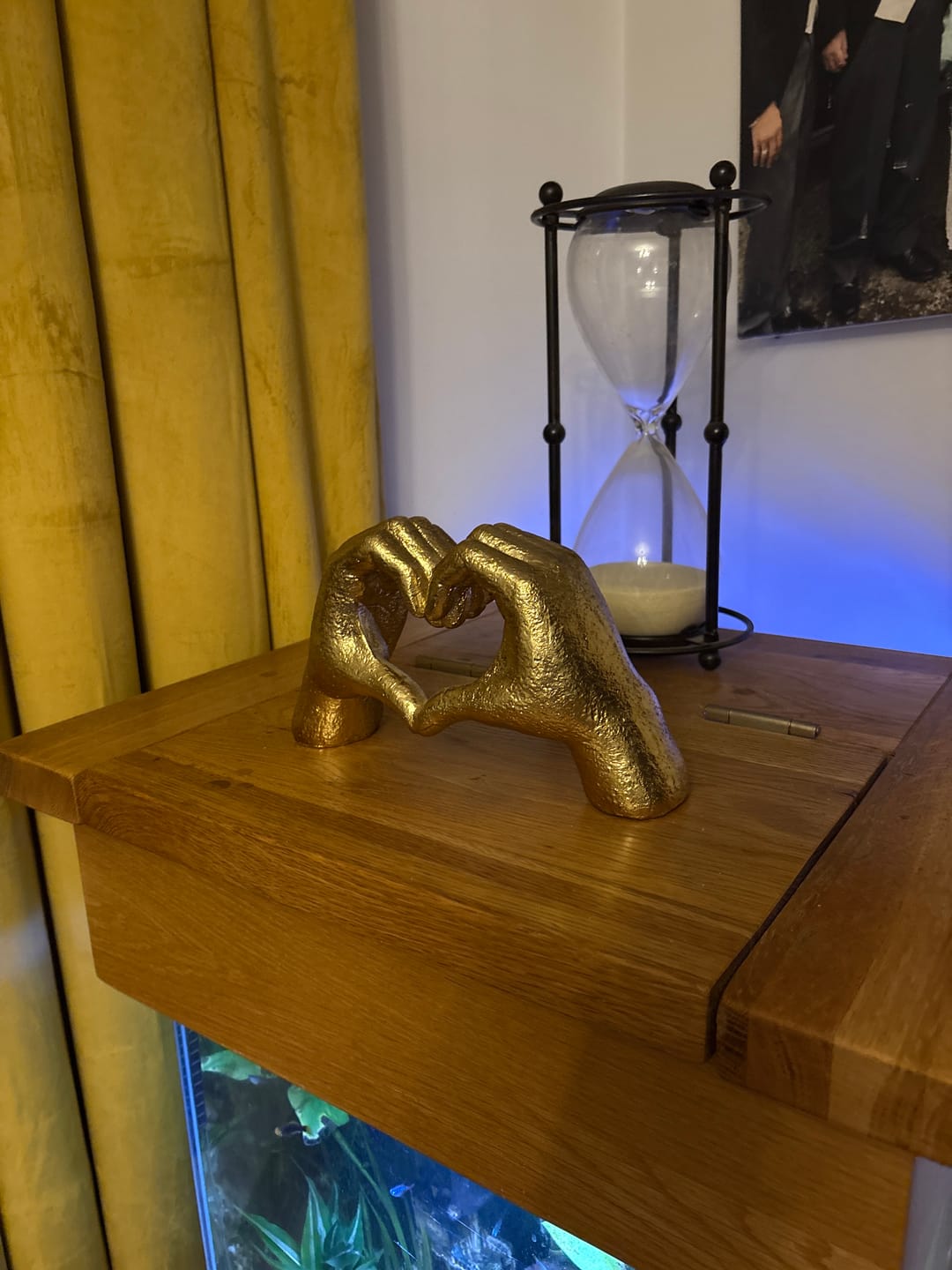 Customer photo review of Antiqued Gold Heart Hands