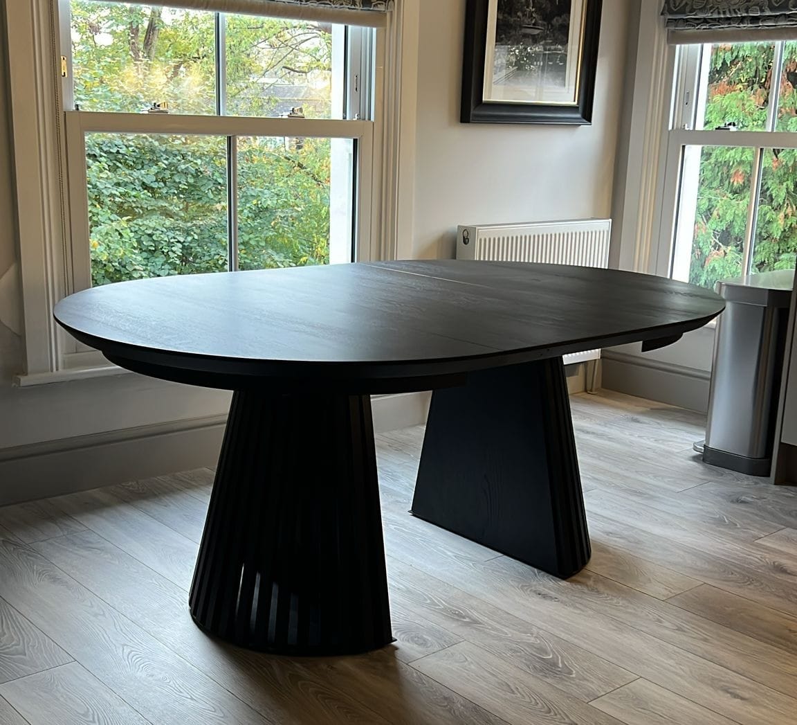 Customer photo review of Vivien Extendable Round Oak Dining Table
