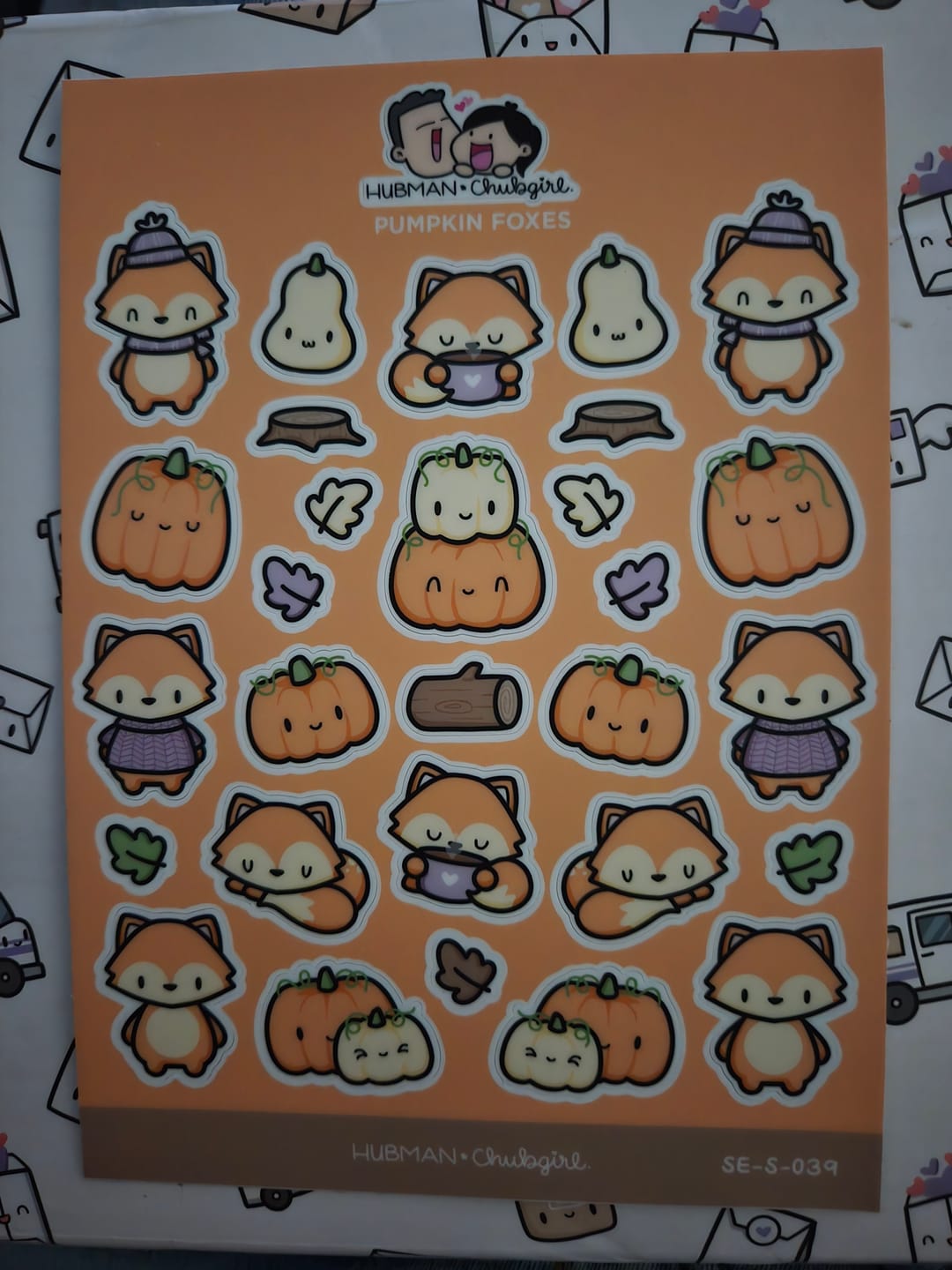 Customer photo review of Pumpkin Fox Sticker Sheet