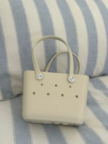 Customer photo review of Mini Tribe Bag in Sand Dune