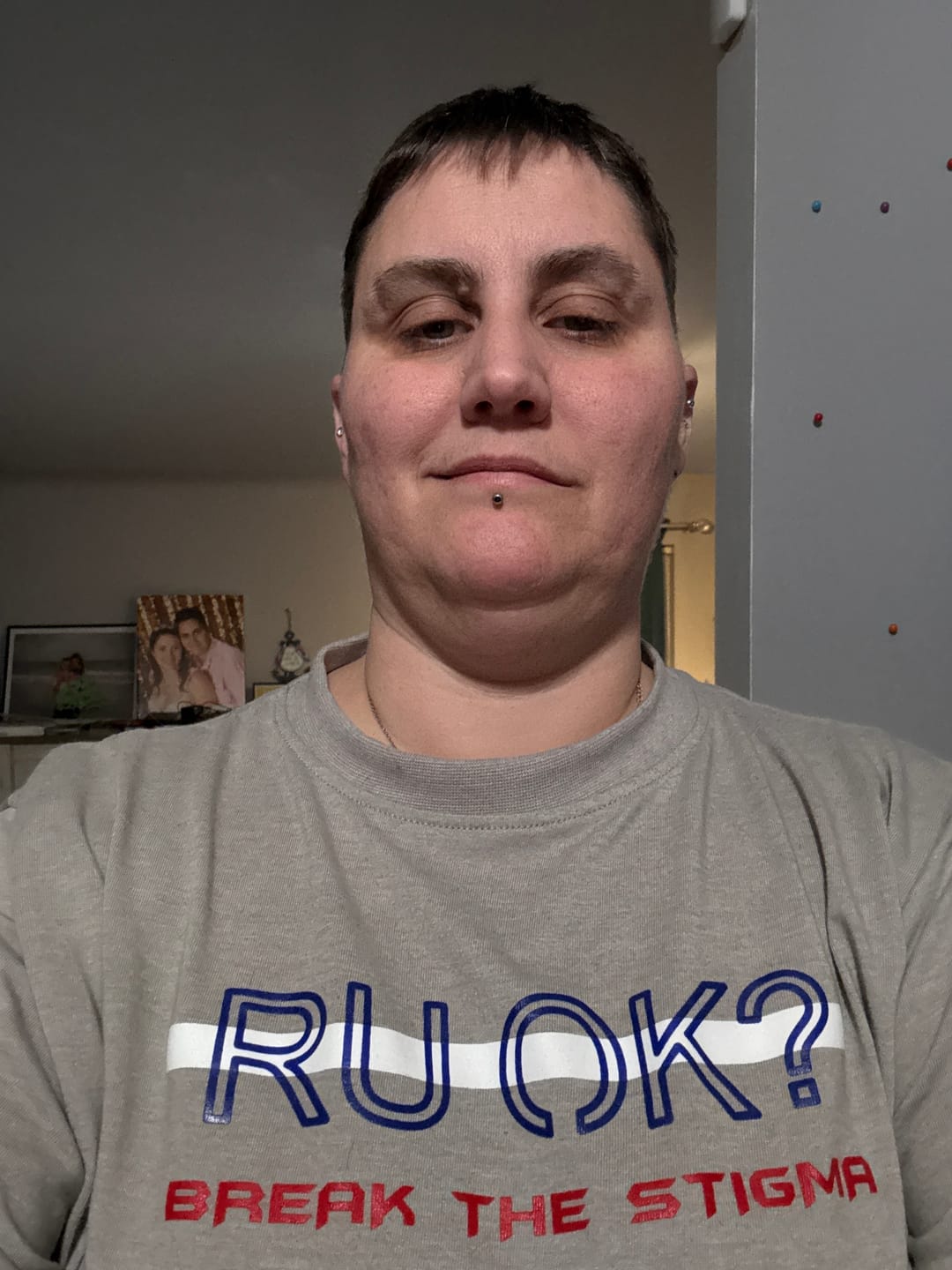 Customer photo review of Stigma Breaking Unisex Tee- White Line