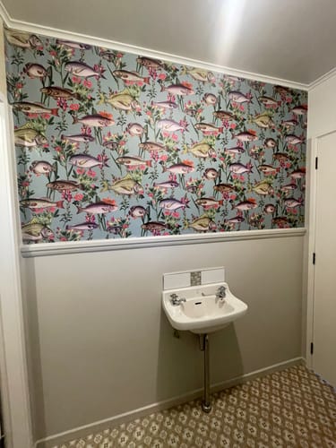 Customer photo review of Lagoon Fish Wallpaper - Teal