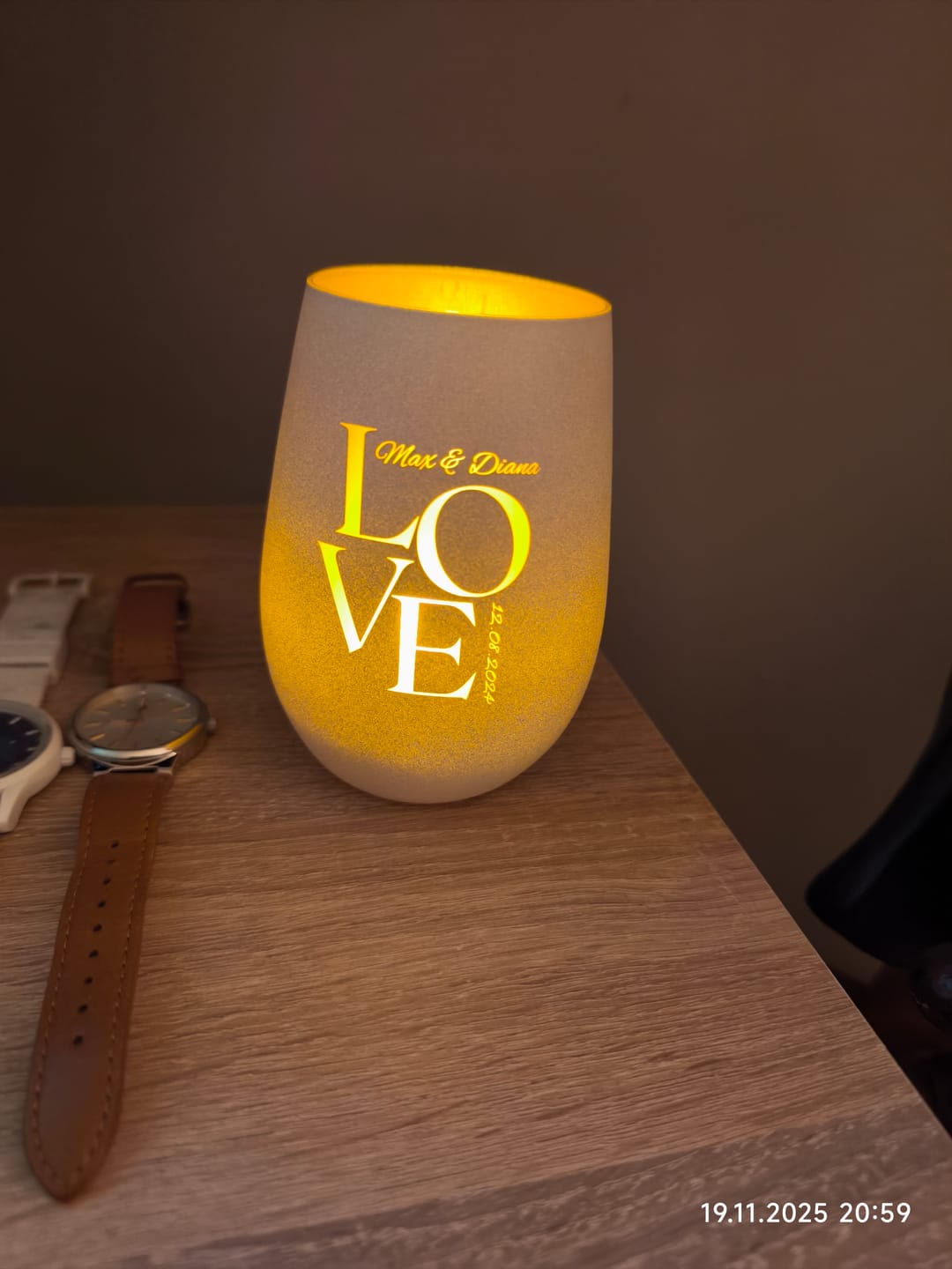 Customer photo review of Love Moments - Personalisiertes Windlicht