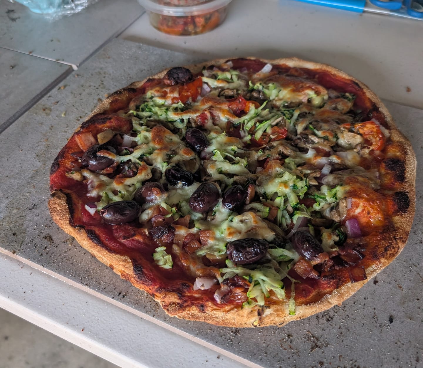 Customer photo review of FAVO 17" Rotating Stone Pizza Oven