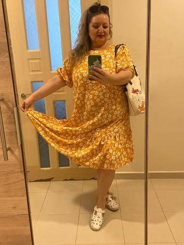 Customer photo review of Light dress with a hood
