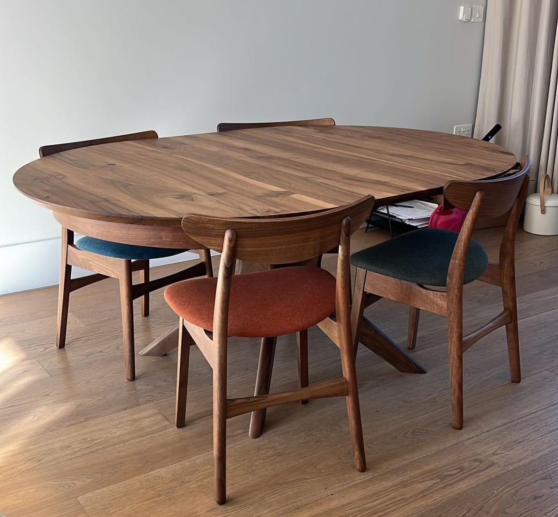 Customer photo review of Bibi Extendable Round Walnut Dining Table