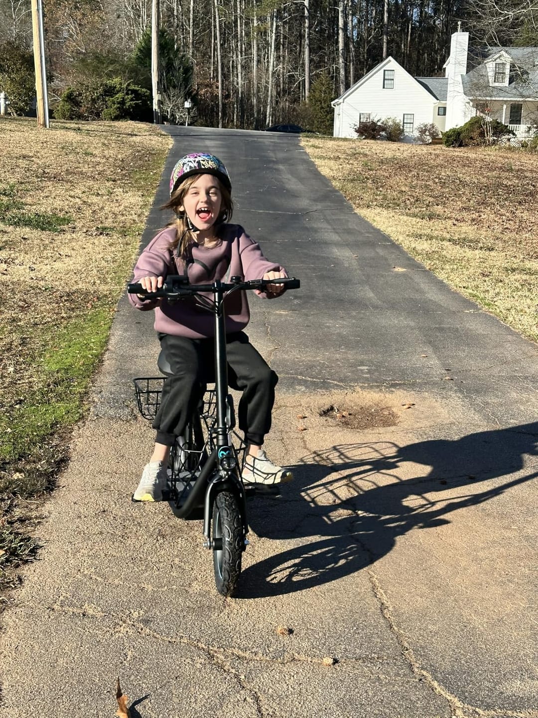 Customer photo review of Gyroor C1S Electric Scooter with seat, Removable Dual Baskets - 550W Motor(Peak 800W) and Top Speed 18.6MPH