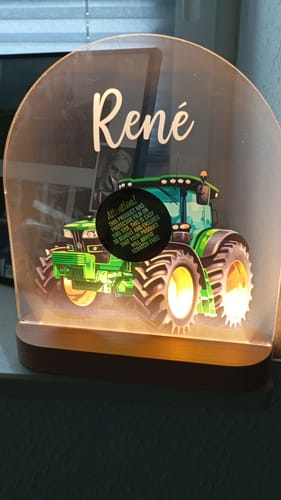 Customer photo review of Traktor Nachtlicht mit eigenem Namen