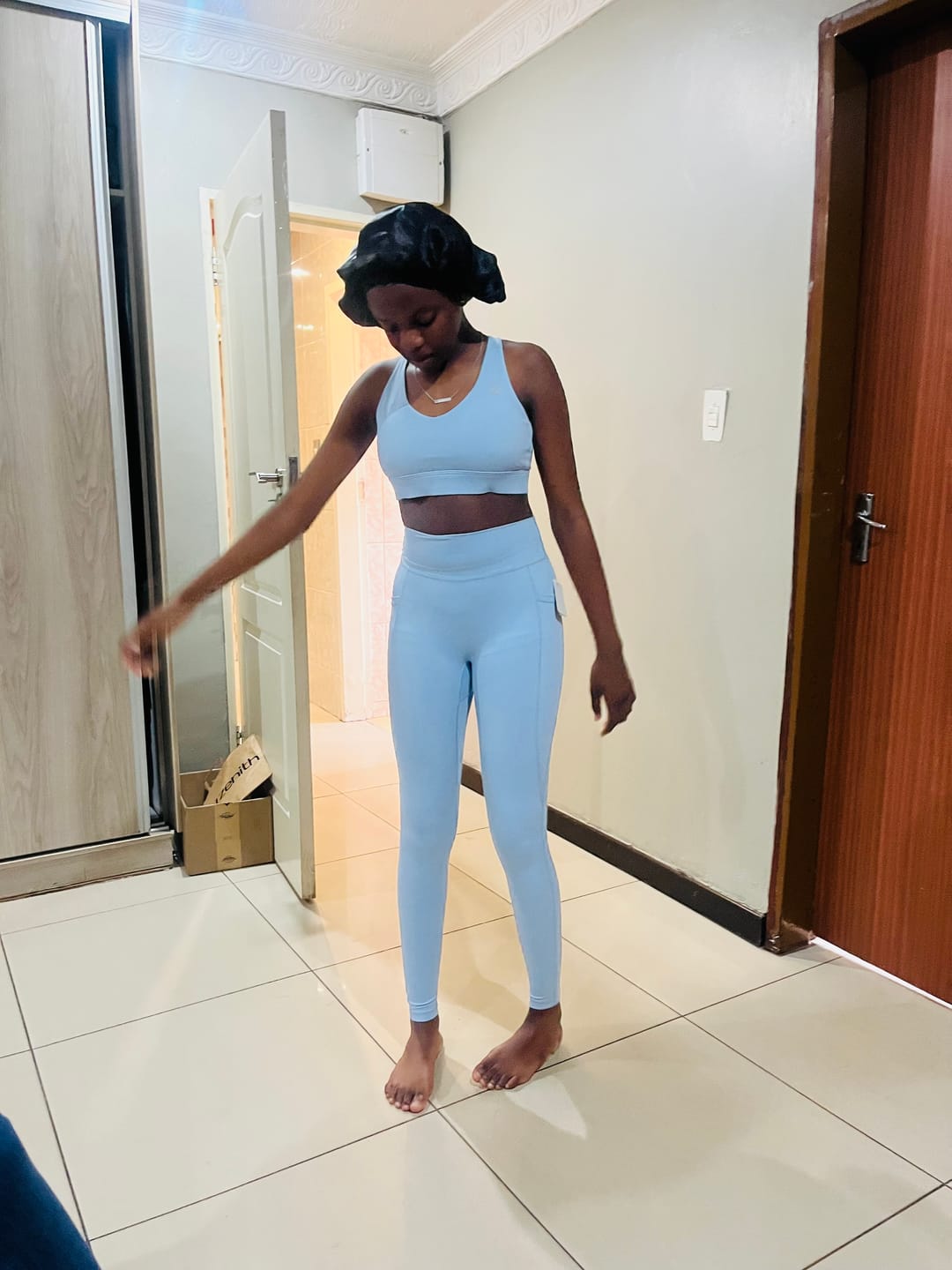 Customer photo review of Cozy Contour Workout Set Lounge Yoga Two Piece