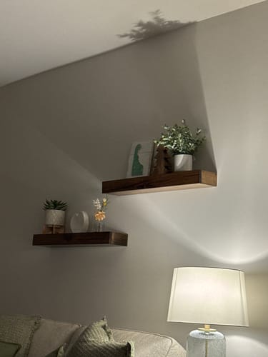 Customer photo review of Rustic Floating Shelves