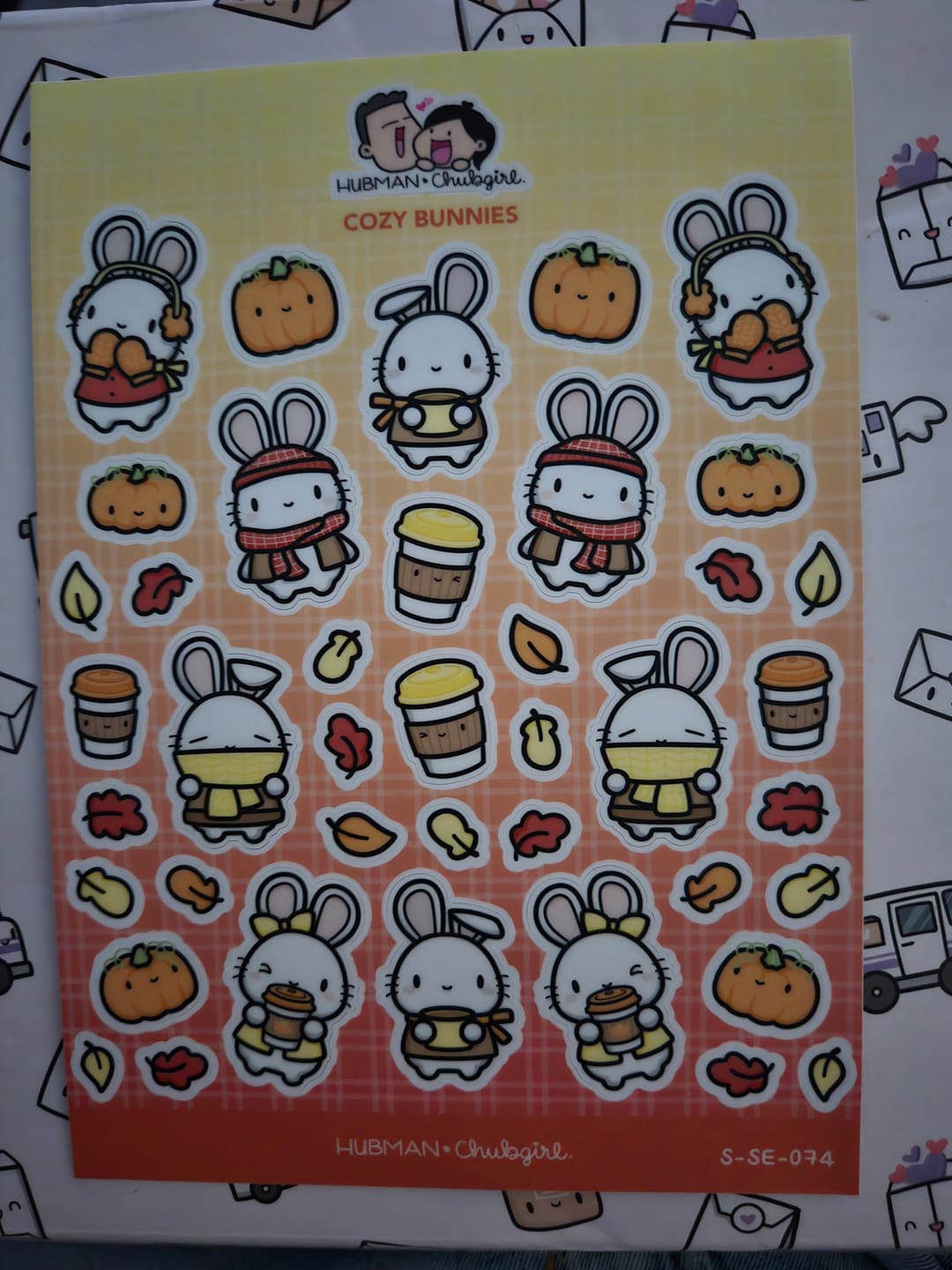 Customer photo review of Cozy Bunnies Sticker Sheet
