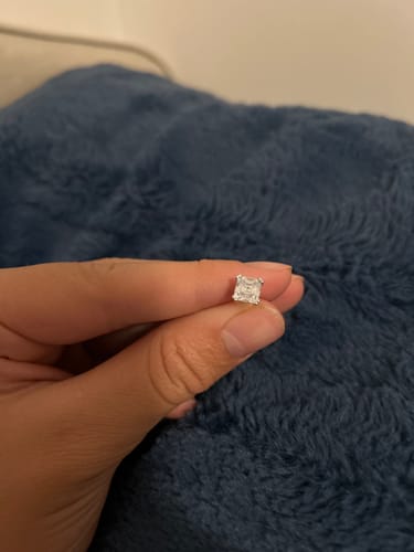 Customer photo review of Leon Studs (White Gold)