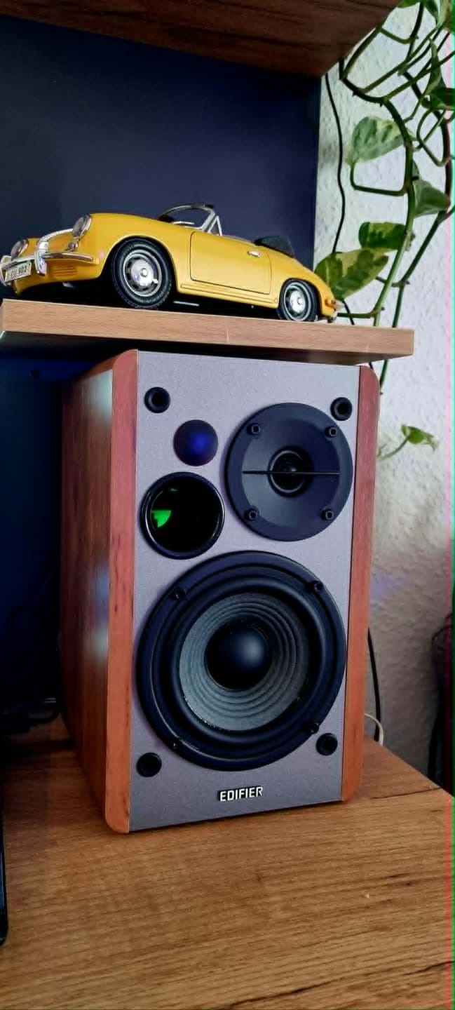 Customer photo review of R1280DB Powered Bluetooth Bookshelf Speakers