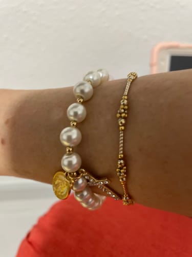 Customer photo review of FREE Today: Elegant Miraculous Medal White Bracelet with Bible Verse Gift Card