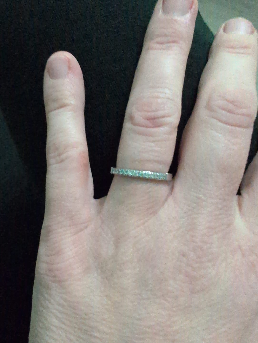 Customer photo review of White Gold 2mm Half Glitz Ring