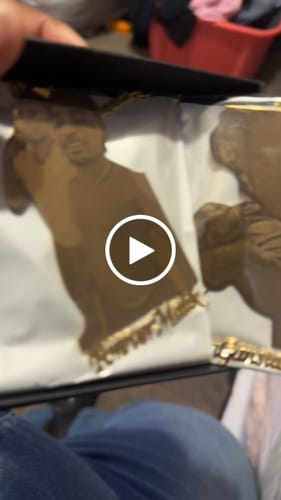 Customer video review of Custom Photo Engraved Pendant Necklace