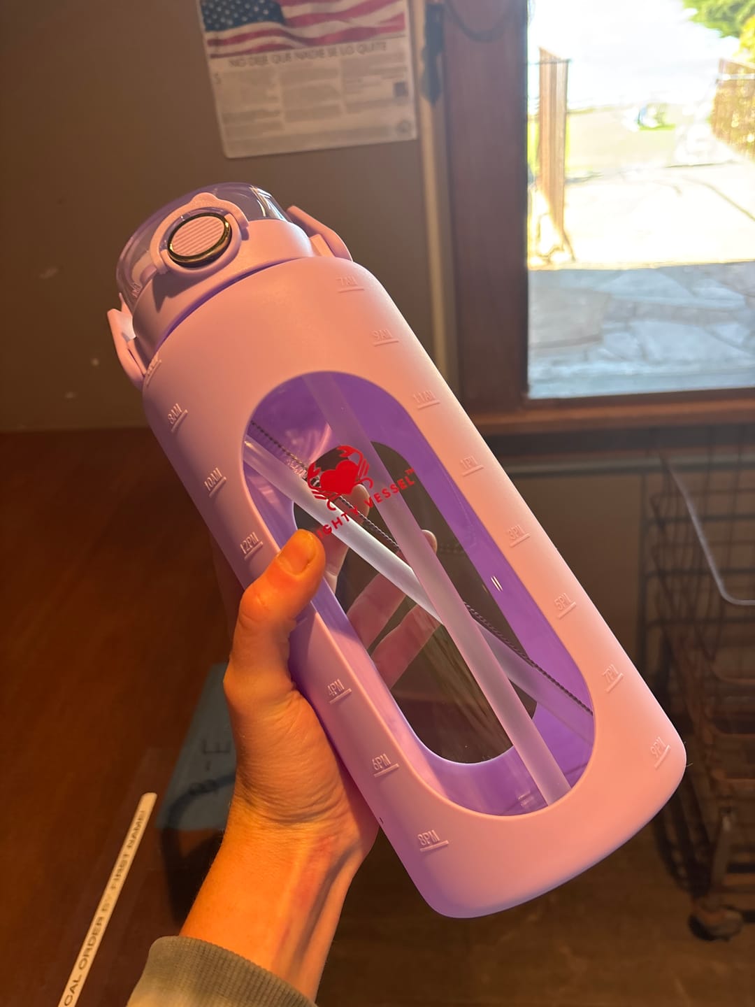 Customer photo review of MIGHTY VESSEL™ SHATTER-RESISTANT GLASS WATER BOTTLE | 64 OZ