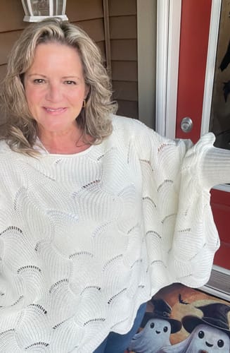 Customer photo review of My Cozy Seashell Sweater (Ivory)