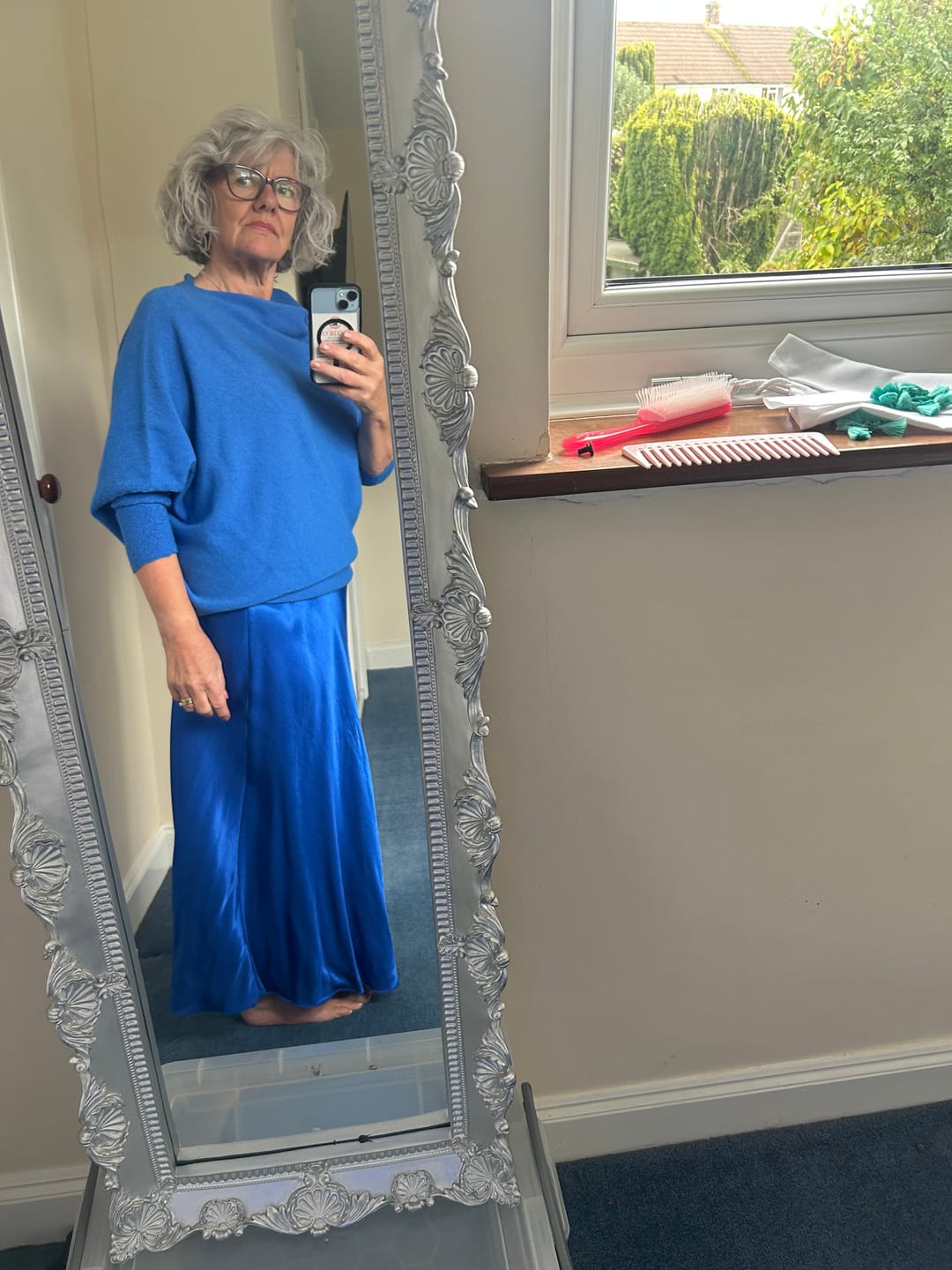 Customer photo review of Asymmetric Slouch Italian Soft Knit