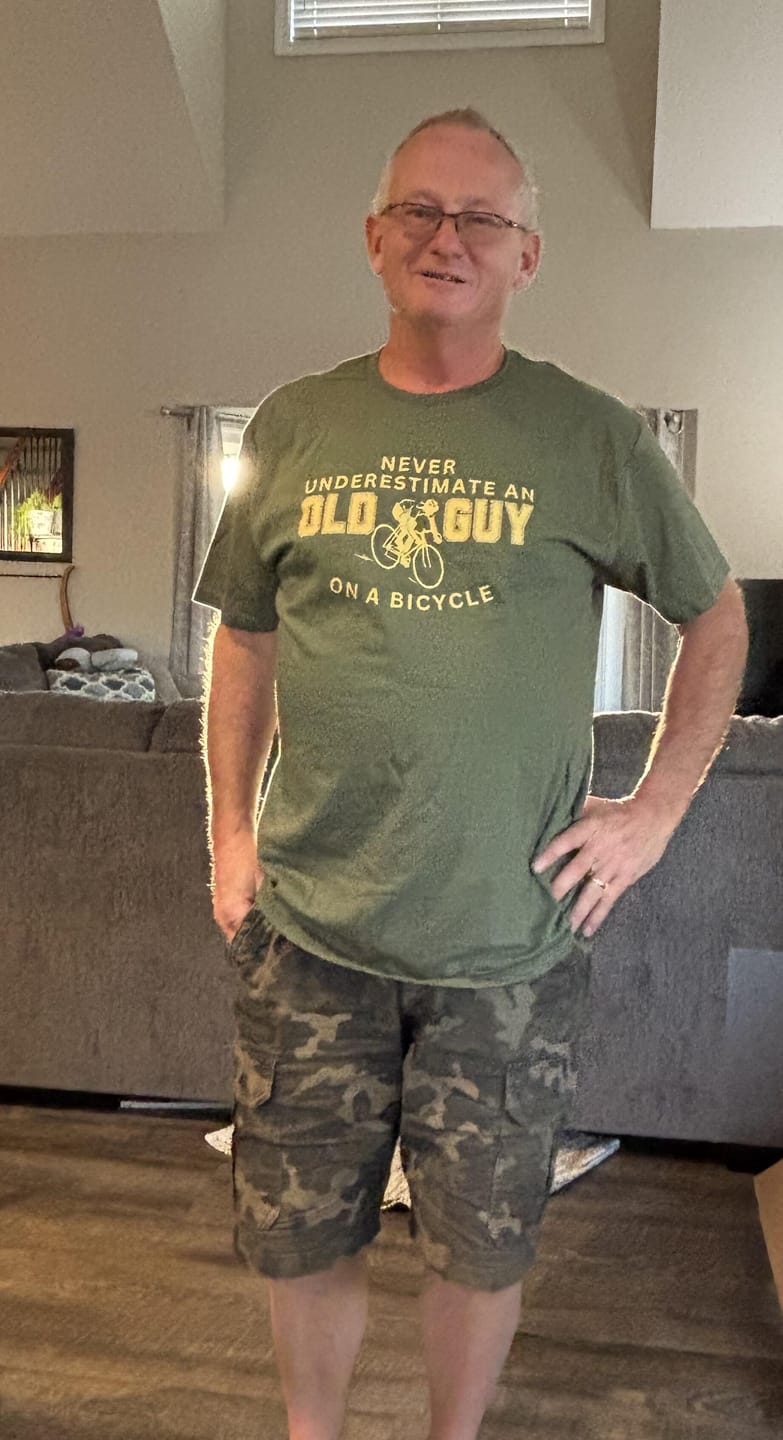 Customer photo review of Never Underestimate An Old Guy T-Shirt