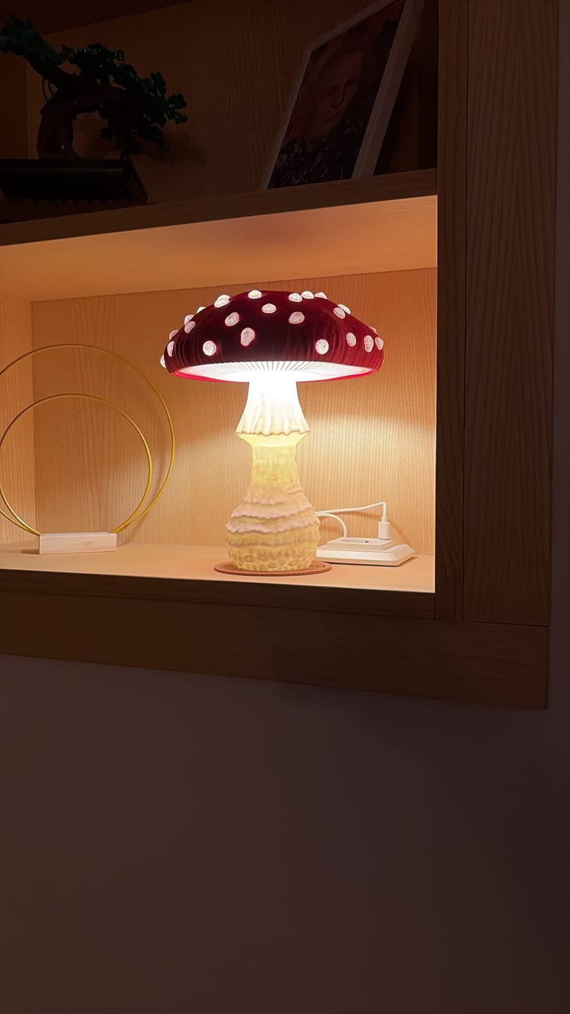 Customer photo review of Amanita Pilzlampe – Magische Tischlampe in Fliegenpilz-Design für dein Zuhause