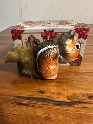Customer photo review of Chipmunk Glass Christmas Tree Ornament