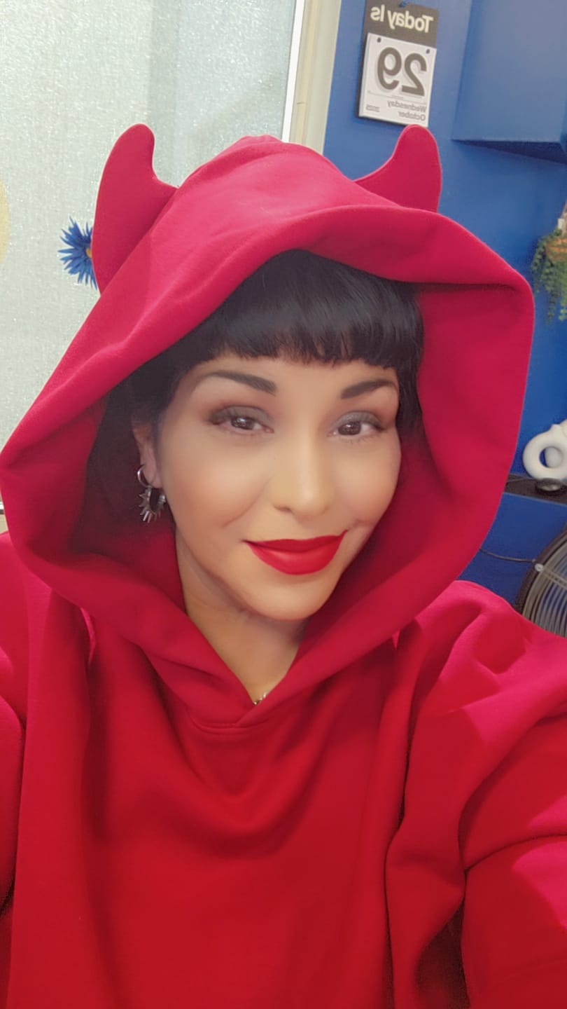 Customer photo review of DEVIL HOODIE - RED