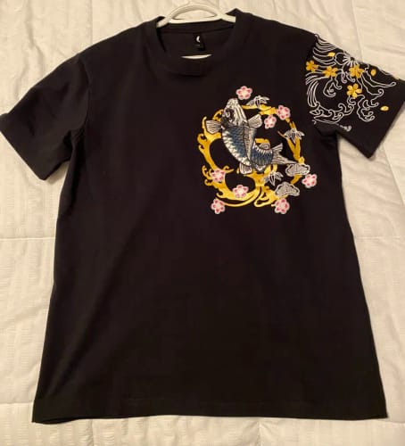 Customer photo review of Floral Koi Carp Sukajan T-shirt