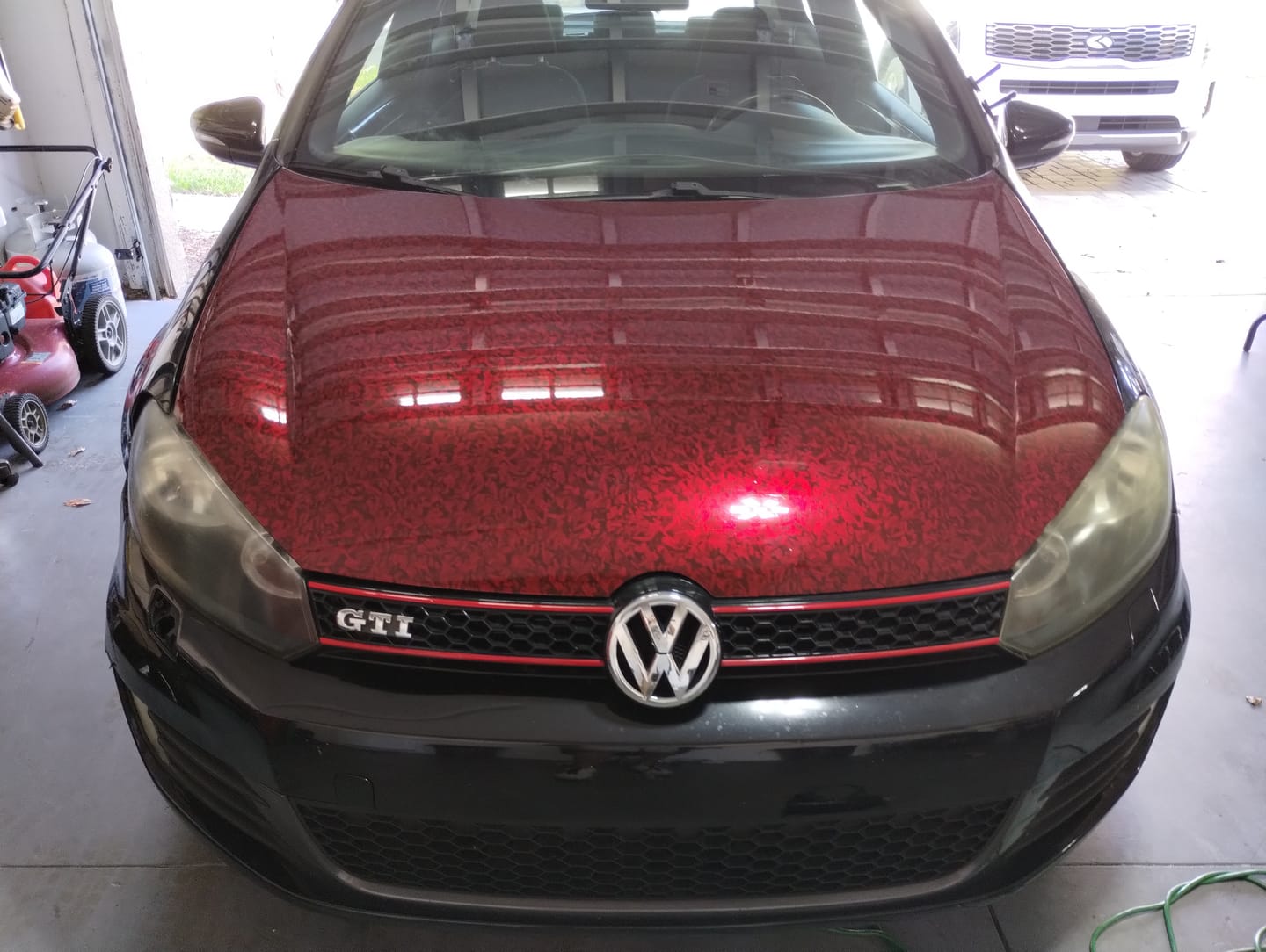 Customer photo review of Red Forged Carbon Fiber Vinyl Wrap