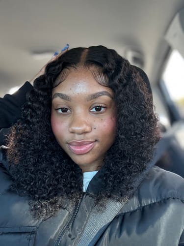 Customer photo review of [Clearance Sale] Pre-cut 9x6 Lace M-cap Wear Go Glueless Mini Knots Kinky Curly Hair HD Lace Front Wig Pre-plucked