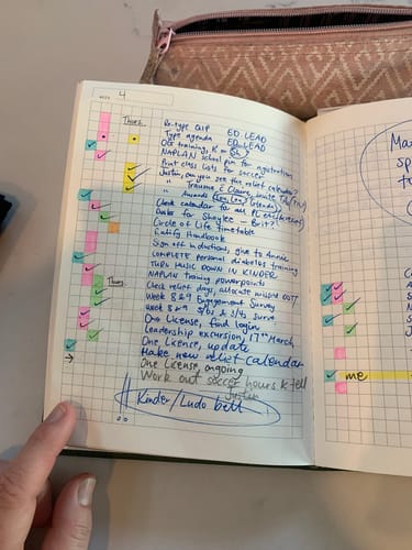 Customer photo review of Running List Weekly Planner