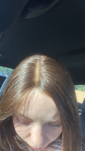 Customer photo review of NATURAL RICH BRUNETTE // LACE TOPPER // 24 INCHES // 8x8 CAP