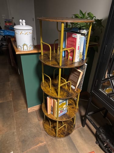 Customer photo review of Flycity 3-5 Tier Rotating Bookshelf With 360° Spinning Display