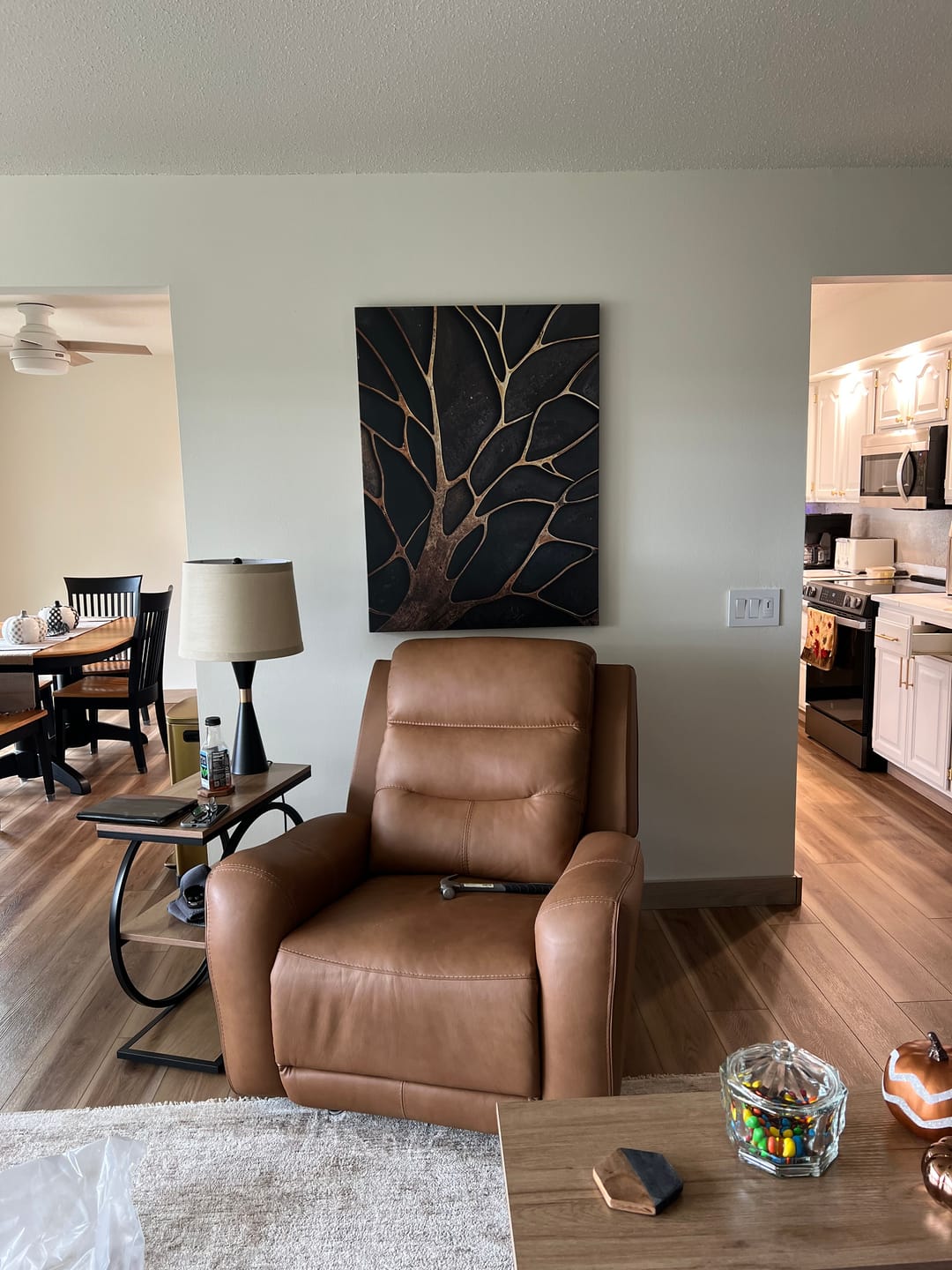 Customer photo review of Bronze Branches – Abstract Tree Silhouette Wall Art Canvas