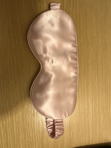 Customer photo review of Silk Sleep Eye Mask - Pink