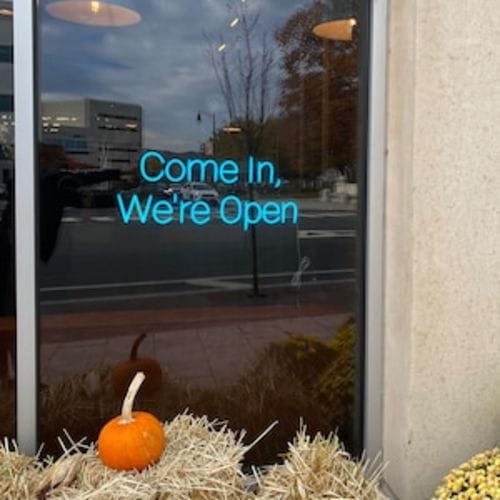 Customer photo review of 0h Baby Shower Sign in Neon