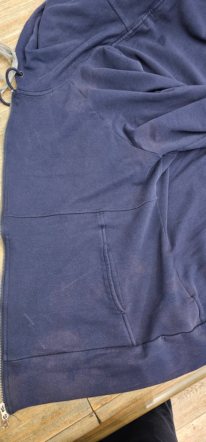 Customer photo review of Navy Solid Full Zip